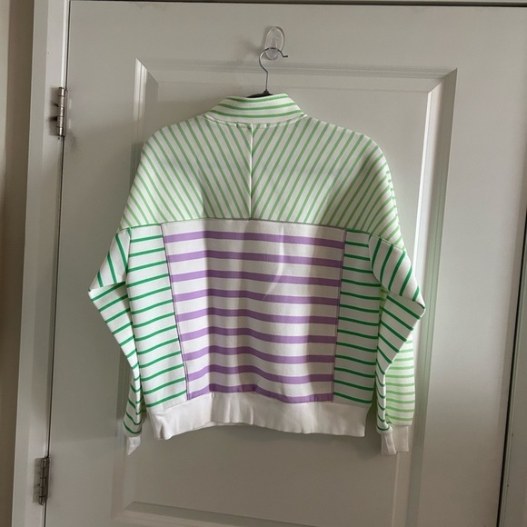 Scotch & Soda Stripped Relaxed-Fit Half Zip Sweater - Picture 5 of 8